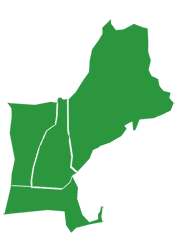 Map of Maine, Massachusetts, New Hampshire, and Vermont