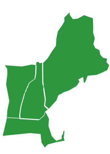 Maine, New Hampshire, Massachusetts, Vermont state region map